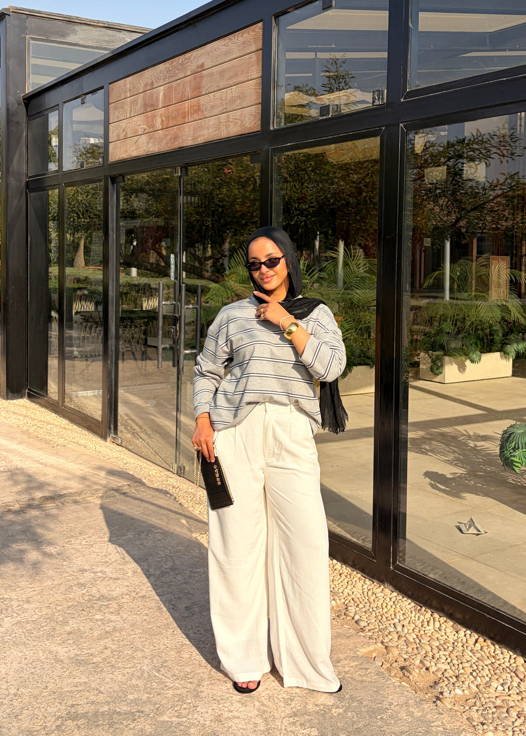 Tailored linen pants white (double layered)