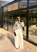 Tailored linen pants white (double layered)