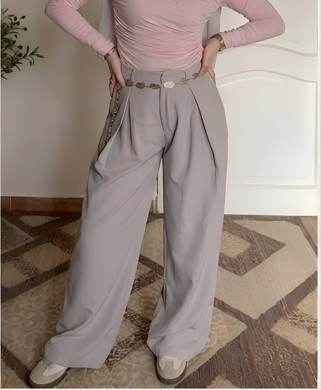 Maxi Dart Pants Light Gray