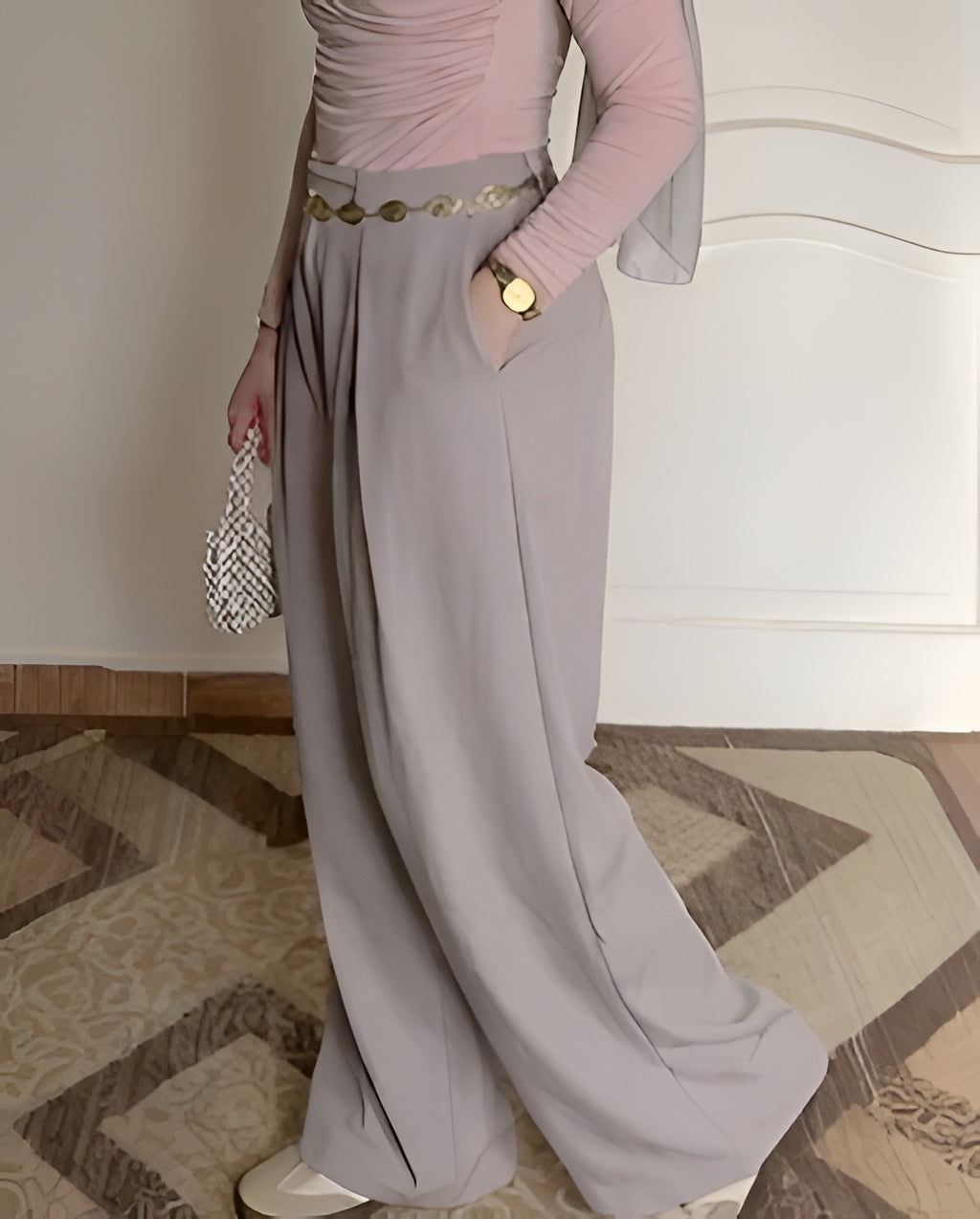 Maxi Dart Pants Light Gray