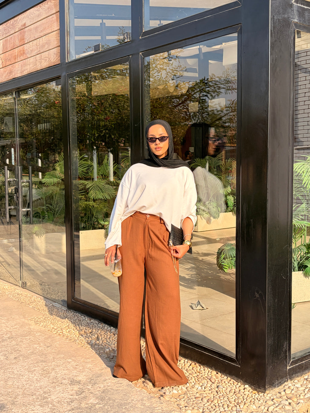 Tailored linen pants Brown