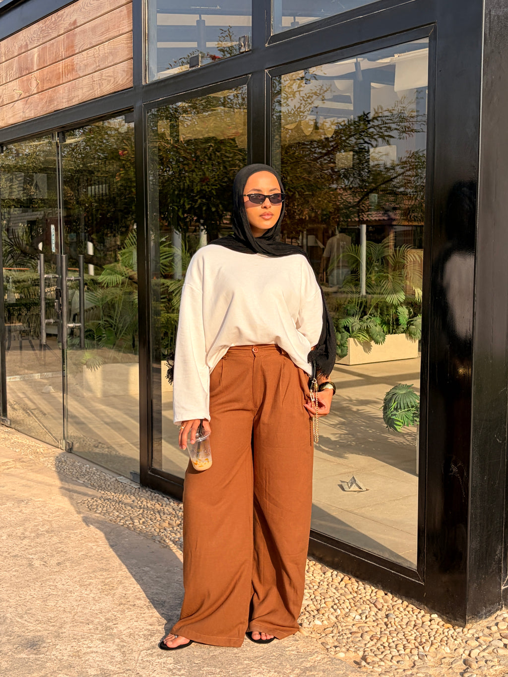 Tailored linen pants Brown