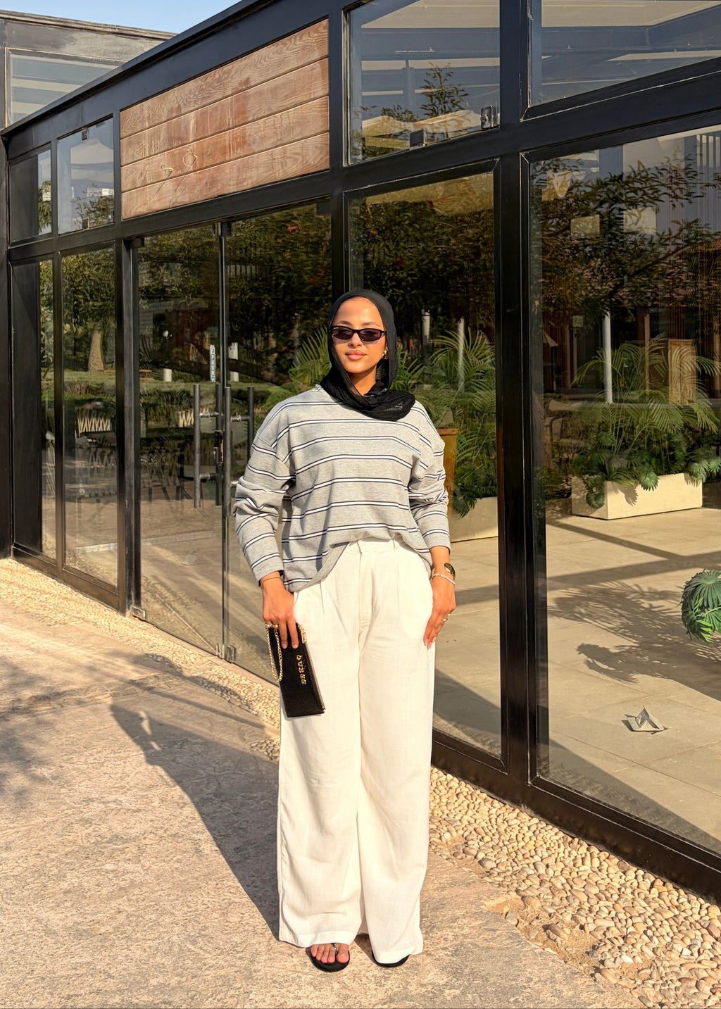 Tailored linen pants white (double layered)