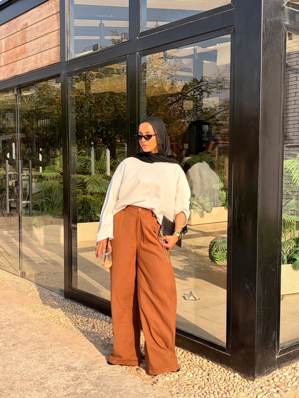 Tailored linen pants Brown