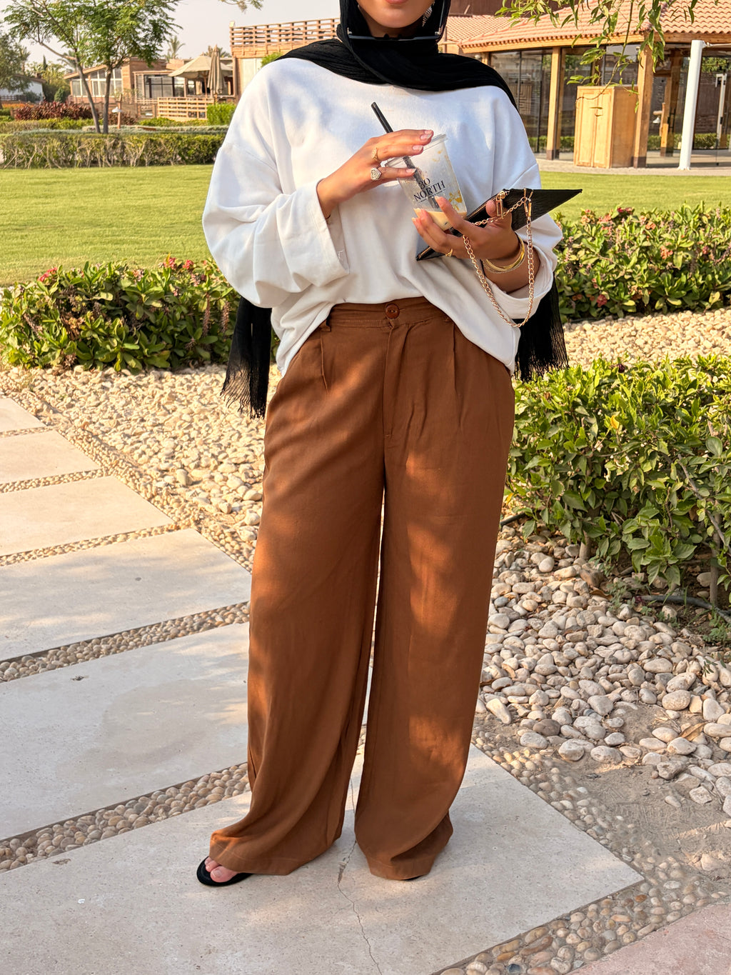 Tailored linen pants Brown