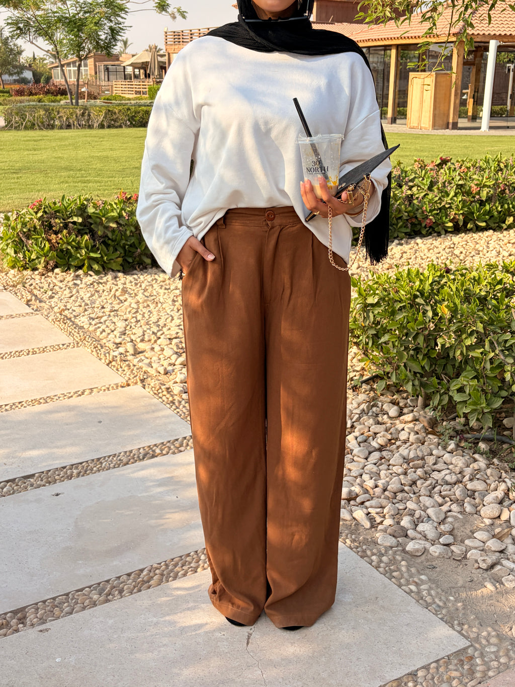 Tailored linen pants Brown