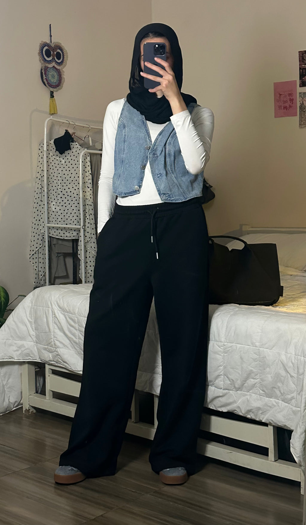 Wide-Leg Sweetpants Black