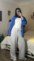 Wide-Leg Sweetpants Gray