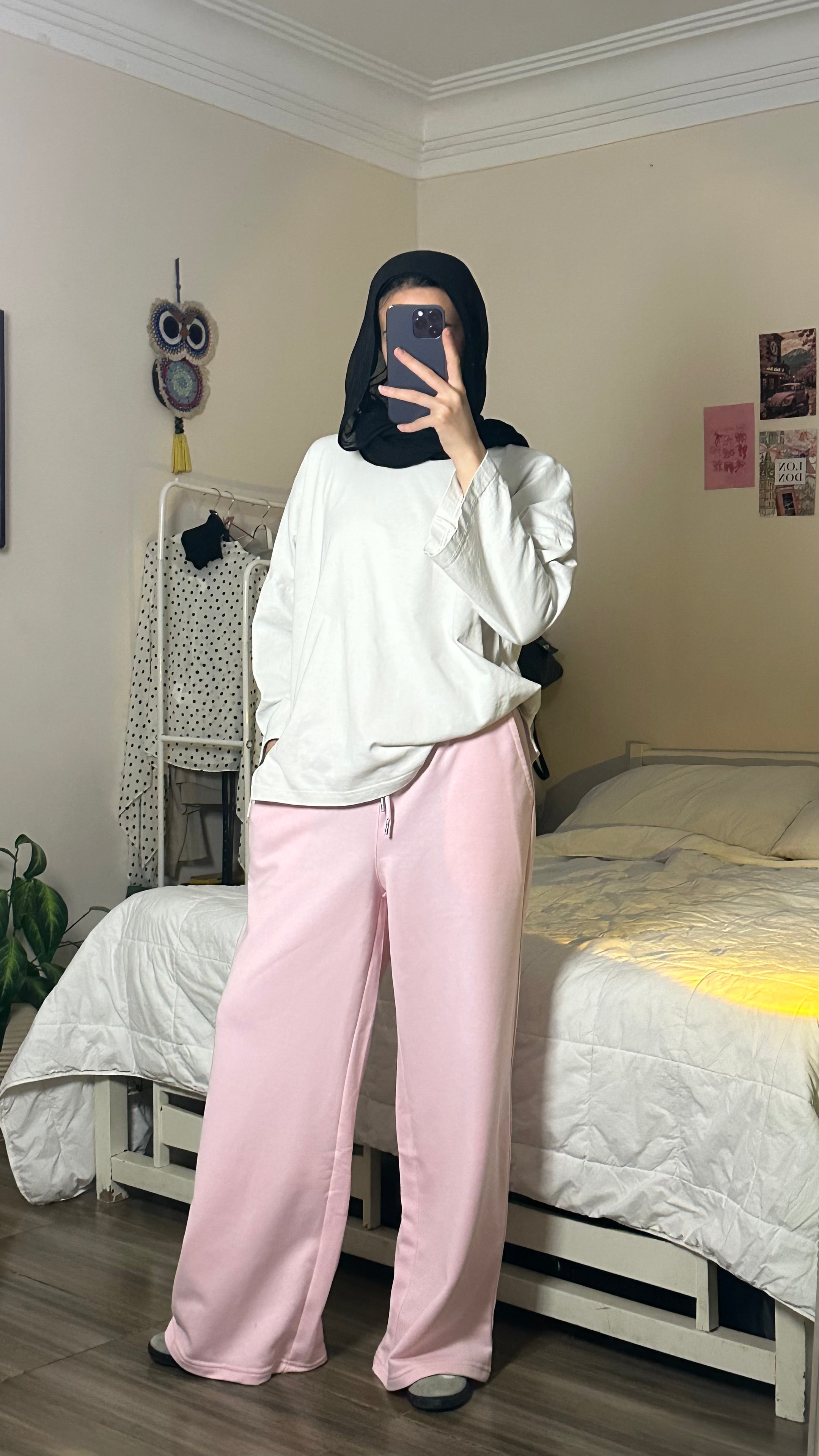 Wide-Leg Sweetpants Pink