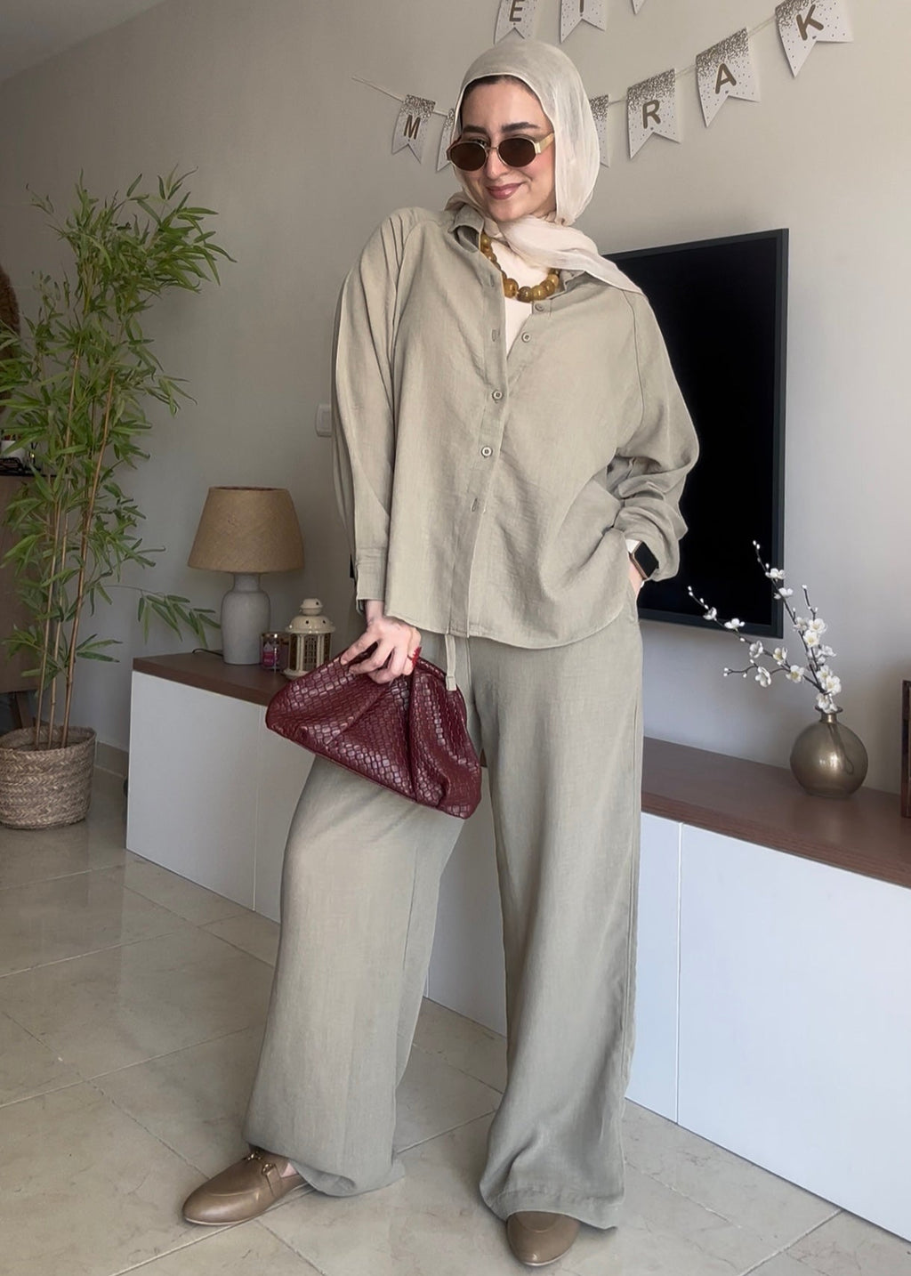 Linen Set Olive