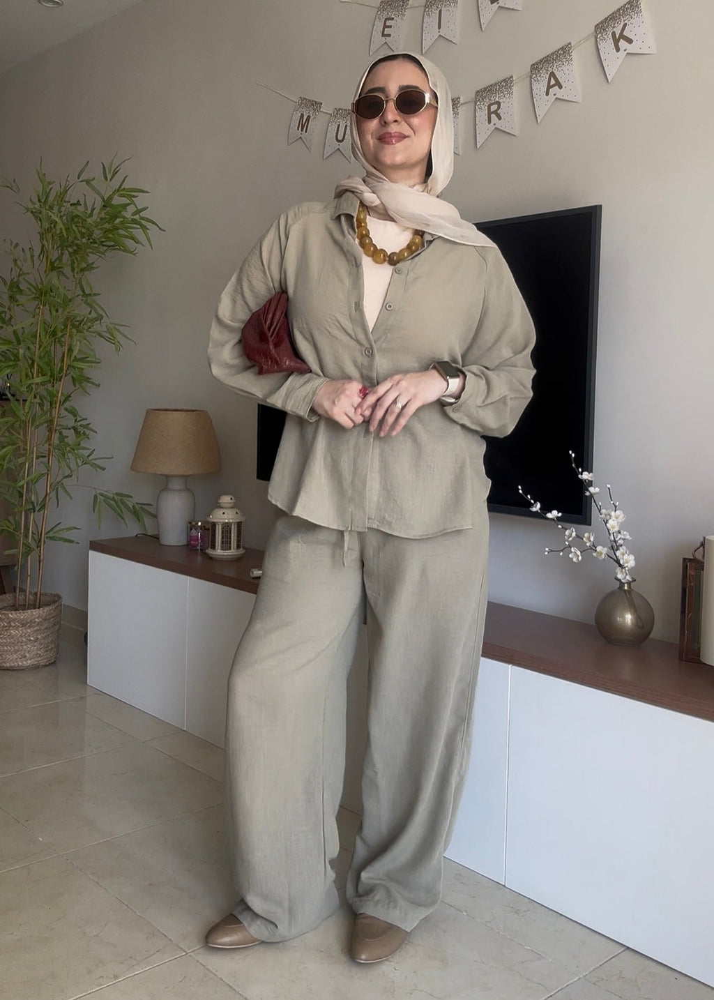 Linen Set Olive