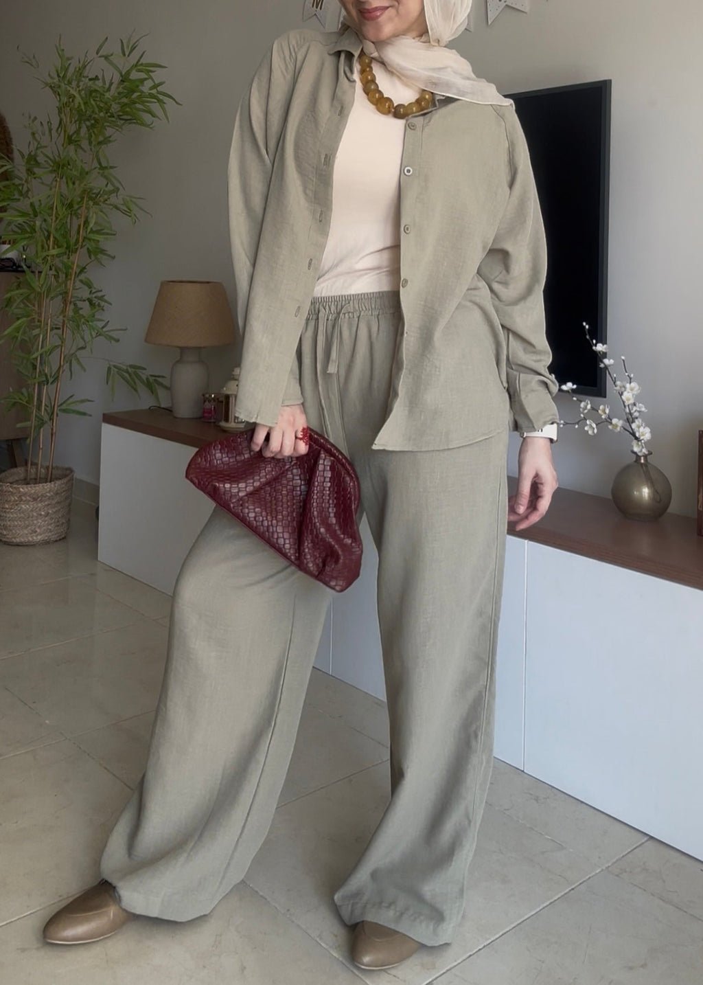Linen Set Olive