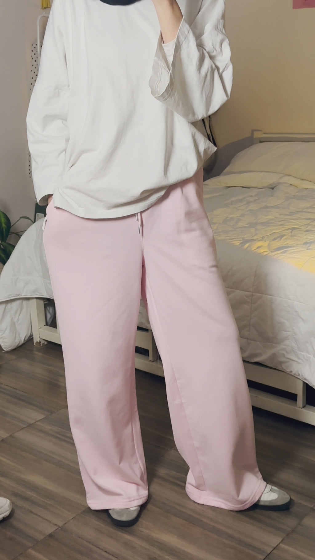 Wide-Leg Sweetpants Pink